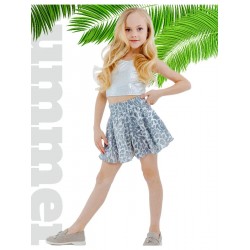 Юбка-шорты серебро леопард Bloomy-line