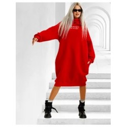 Худи - платье с начесом красное Bloomy-Line