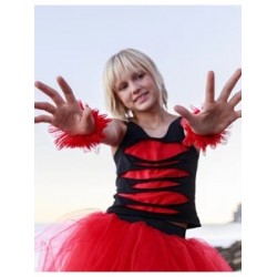 "Рваная майка" двойная черно-красная