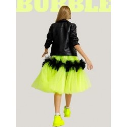 Фатиновая юбка-шорты Bubble супер объем неон с черным