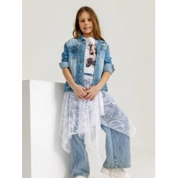 Гипюровая юбка килт подростковый белый Гипюровая юбка килт подростковый белый