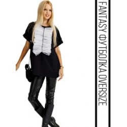 Футболка с жабо черная